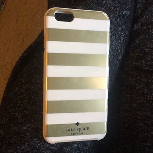 Kate Spade Gold Metallic Striped iPhone case